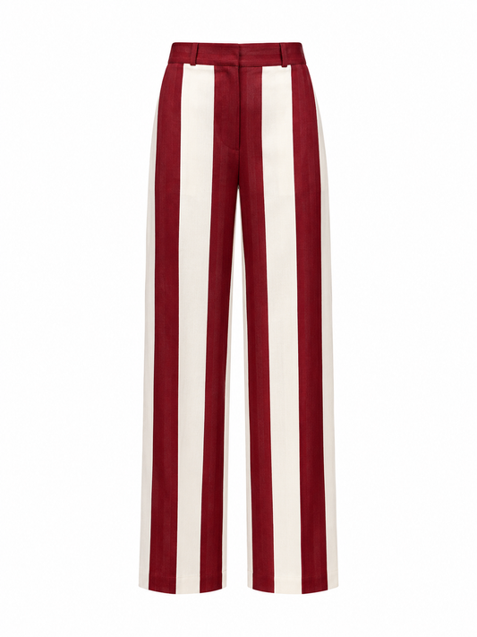 Coral Stripe Pants