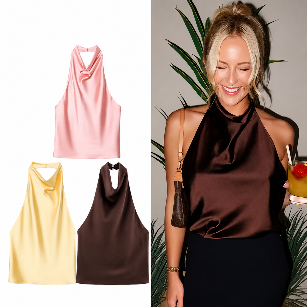 Top Halter Satin